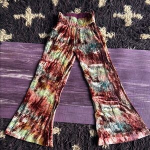 Max & Co. Purple Boot Cut Pants with Textured Fabric and Gathered Waistband